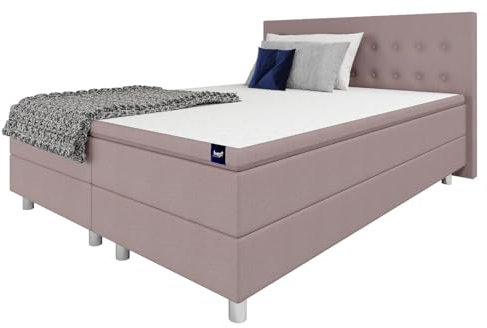 Best For Home Boxspringbett | Doppelbett mit 7-Zonen Bonnell-Federkernmatratze und Topper | Boxspringbett 180x200 mit Stauraum für Schlafzimmer | In verschiedenen Größen und Farben erhältlich