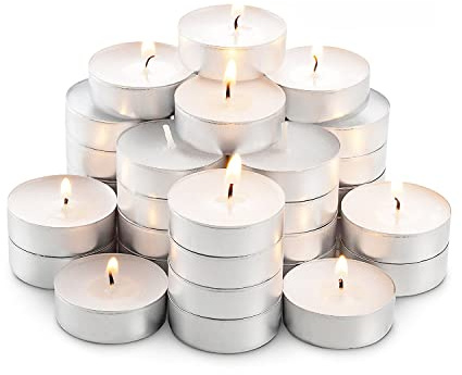 GREATOYAR Velas de Té, Candelita, Velas Pequeñas, Velas de Té Aromáticas, Velas con Aroma, Velas Romanticas, Candle de Pasión, Larga Duración, 4 Horas, Blanco, 100 Unidades