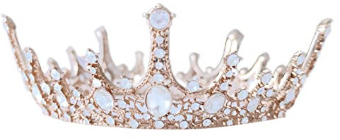 Hochzeitskrone mit Strasssteinen, Strass Queen Crowns, für Frauen, Verwendet Bei Schönheitswettbewerben, Hochzeiten, Partys, Brautkopfbedeckungen (Weiß)
