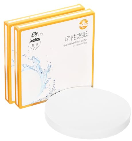 PATIKIL 200 st 18 cm kvalitativt pappersfilter cirklar, snabb hastighet runt laboratoriefilter kemiskt papper industriellt oljetest tratt filter papper