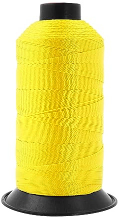 Mandala Crafts Size 207 630D T210 Bonded Nylon Thread - Yellow 800 YDs Tex 210 Heavy Duty Sewing Threads for Leather, Jeans, Weaving, Outdoor Marine Upholstery