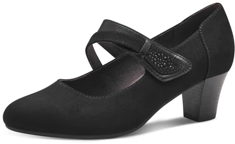 Jana Femme Escarpins Mary Jane avec lanières Vegan, Noir (Noir), 37 EU