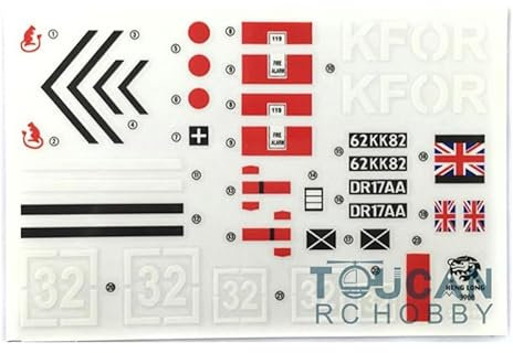 wheelfun Heng Long RC Tank Decoration Decal for 1/16 British Challenger II RC Tank 3908 Spare Part