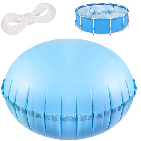 TECHEEL Pool Luftkissen Winter Poolkissen Poolkissen rund Poolkissen Winter Luftkissen 120cm Durchmesser für winterfeste Poolabdeckung Aufstellpools Aufblasbares Kissen