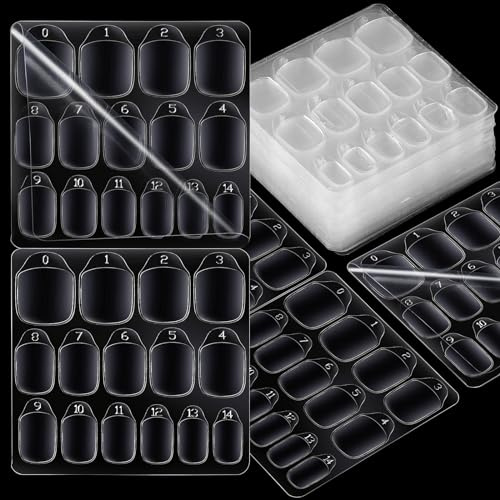 Teenitor 600pcs Nail Sticky Tabs for Press on Nails, 15 Sizes of Nail Glue Stickers for False Nails, Double Side Jelly Stickers, 40 Sheets Nail Adhesive Tabs