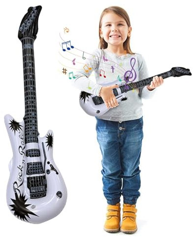 Aufblasbare Gitarren für Kinder,Gitarrenballon - Aufblasbare Luftgitarre - Aufblasbares Gitarrenspielzeug für Partys, Blow Rock Gitarre, Partydekorationen, Foto-Requisiten für Geburtstagsfeier, Karnev