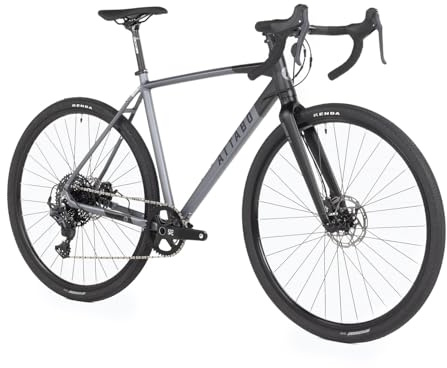 ATTABO Bicicletta Gravel GRADO 2.0 con Telaio in Alluminio 56 cm Bicicleta da Corsa con Manubrio ergonomico Bici strada con ruote da 28 Sella regolabile Deragliatore 10 velocità Colore Grigio