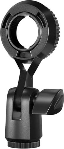 LUORNG Condenser Microphone Holder Standard Interface Thread Compatible with Stand Devices With 3/8 Conversion Nut Short Video Mic Clip Ferrule For 0.9-inch Portable Shockproof Microphone Stands
