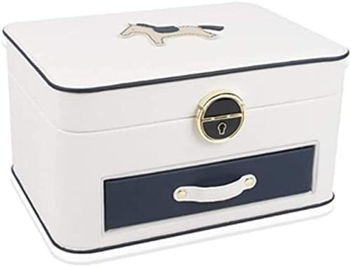 Schmuck Display Leder Schmuckschachtel Metall Schnalle Multi -Layer mit Halskettenhalter Schmuck Aufbewahrungsbox Mini Tragbarer Organizer Box Ohrring Organizer Aufbewahrung (Farbe: a) powerfully