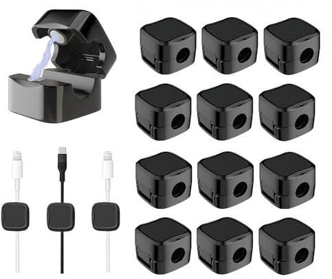GGUFAY 12 Pack Supporto per cavi da scrivania, Organizzatore per cavi, Clip magnetica per cavi Organizzatore per cavi di ricarica del telefono per scrivania, casa, ufficio, auto