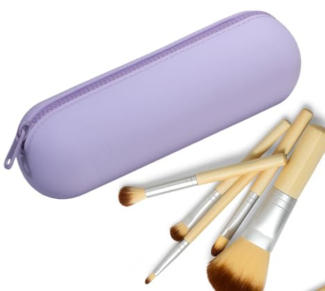Teksome Estuche De Maquillaje De Silicona,Organizador Cosmético para Artículos De Higiene Personal - Portaobjetos para Pinceles, Bolsa Portátil para Artículos De Higiene Y Joyas