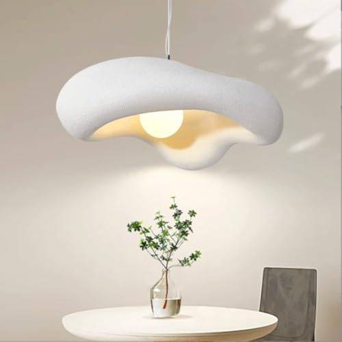 Lfoute Wabi-Sabi Hängande Lampa Kreativ Taklampa För Blommor E27 Modern Hänglampa Matbordslampa Nordisk Stil Sovrum Vardagsrum Matsal Kök Hänglampa Ljuskrona För Barnrum Art Déco Vit,30cm
