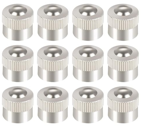 JUGUTA 12 Tapones De Válvula De Metal con Anillo De Goma para Coche, Moto, Bicicleta Y Scooter - Tapas De Neumáticos(A)