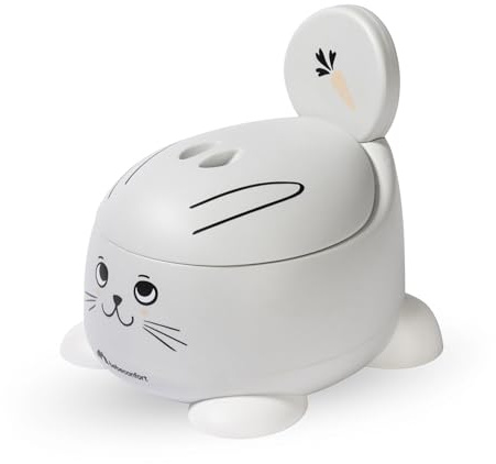 Bebeconfort Pot Bébé Toilette Confort, 12-36 Mois (max. 20 kg), Jolis Motifs D'animaux, Ergonomique & Compact, Facile à Nettoyer, Pare-éclaboussures Hygiénique, Toilette Enfant Antidérapante, Lapin