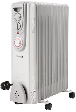 HOMILEC Oil Filled Radiator Heater, 11 Fin, 2500W Portable Electric Heater with 3 Power Settings, Adjustable Temperature Control, 24 Hour Timer, Thermal Safety Cut Off