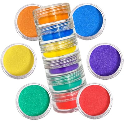Luckymica Polvere di Mica, Set 6 Colori per Resina Epossidica, 6 Barattoli di Pigmento Portatili per DIY, Sapone, Candele, Nail Art e Hobby Creativi – Neon Bloom