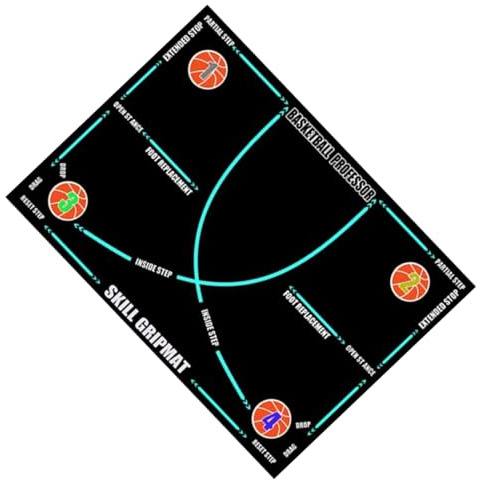 Pruojhw Basketball-Trainingsmatte, Geräuschlos, Stoßdämpfend, Basketball-Fußwerk-Matte, rutschfeste Basketball-Fußmatten, Ballsport Übungsausrüstung, Für Erwachsene Und Kinder