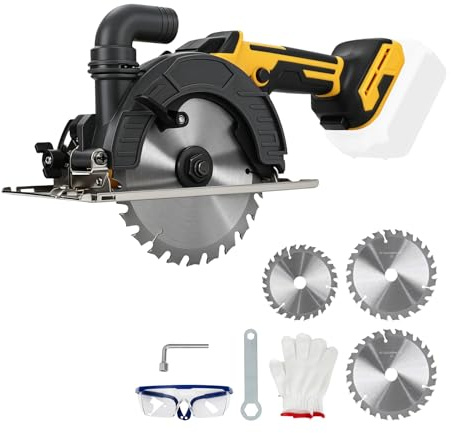 Scie circulaire sans fil de 15,2 cm compatible avec Dewalt 18/20 V, 6 300 tr/min sans balais avec 3 lames 150 mm et 125 mm, profondeur de coupe 50 mm, biseau de 0 à 45° pour coupe du bois, du