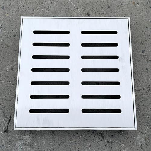 304 inless stål dräneringsgaller 25 x 25 cm (9,8 tum x 9,8 tum) – regnskydd utomhus för trädgård, uteplats, gård – rostharts, effektiv vattendränering solut