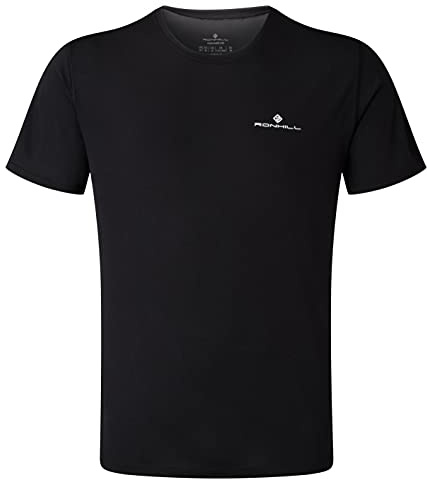 Ronhill Men's Core S/S Tee T Shirt, Black/Bright White, L UK