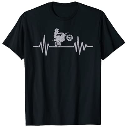 Motorrad Herzschlag Biker EKG Linie Frequenz Motorradfahrer T-Shirt