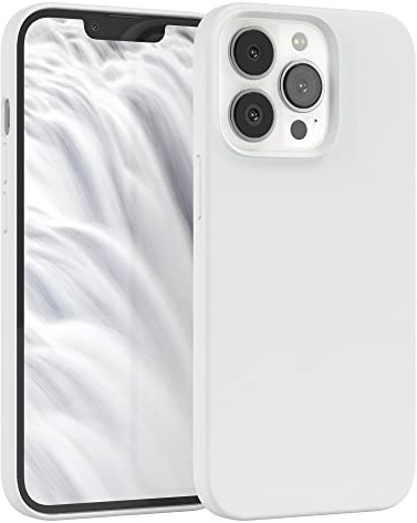 EAZY CASE Premium Silikon Handyhülle kompatibel mit iPhone 13 Pro Slimcover mit Kameraschutz und Innenfutter, Silikonhülle, Schutzhülle, Bumper, Handy Case, Hülle, Softcase, Weiß