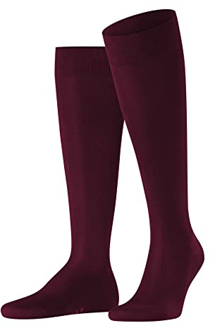 FALKE Tiago M Kh sostenibili cotone filo di Scozia al ginocchio tinta unita 1 paio, Calzini lunghi Uomo, Rosso Barolo 8596, 41-42