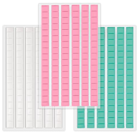 288 Piezas Masilla Adhesiva, Masilla Adhesiva pared Masilla de Montaje Colorida Reutilizable Segura para la Pared Masilla para Colgar Imágenes Póster (Blanco, Azul, Rosa)