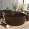 FOZICV Luxus-Waschbecken mit üBerlauf Matt Braun 36x36x13 cm Keramik Spülbecken Rund Spülbecken Keramik Aufsatzwaschbecken mit Uberlauf Waschschale Aufsatzbecken Badmöbel Modern Bathroom Sink