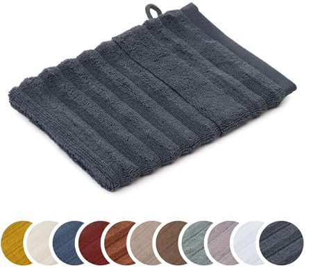 liebling Waschhandschuh Luxus Bio Baumwolle, Serie Marseille, 770 gr. / m², 16 x 21 cm, Ökotex, 60 Grad, saugstark, schnelltrocknend, Farbe: anthrazit