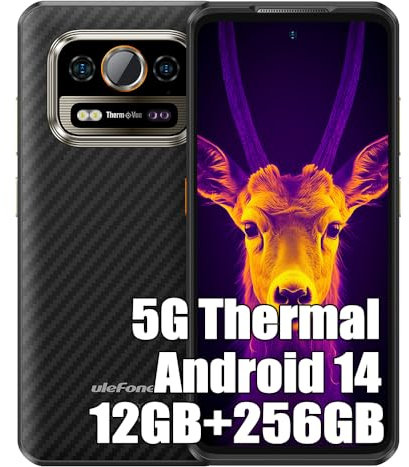 Ulefone Armor 25T Pro 5G Smartphone Portable Incassable, 12Go+256Go, Android 14 Téléphone Débloqué 5G, 64MP+Caméra d'imagerie Thermique, 6.78 FHD+, 6500mAh Smartphone Etanche, 4G LTE 5G NFC OTG GPS