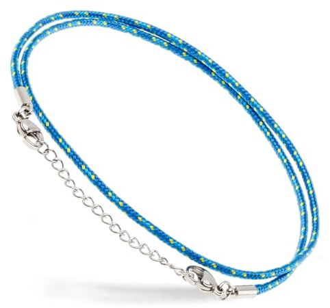 Motti Way Pulsera Mujer, Pulsera Tobilleras Mujer Acero Inoxidable, Tobillera Azul Claro Bisuteria, Tobillera De Cuerda Náutica, Resistente Al Agua Tobilleras De Cuerda De Surfista
