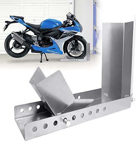 ACXIN Aide au chargement de porte-moto - Rail à bascule pour moto - Pince de roue avant - Support renforcé avec 3 trous de boulons d'ancrage - Facteur de sécurité élevé (1 pièce)