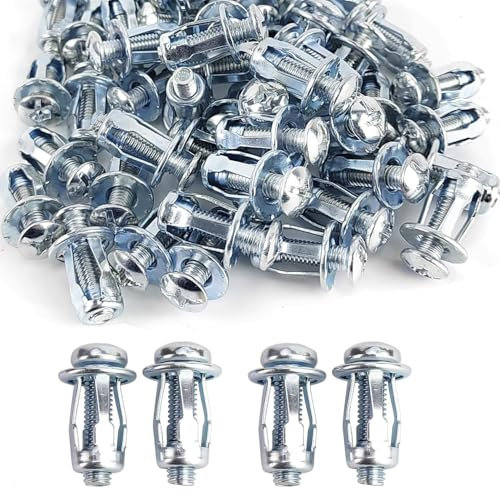 QZKJQDD Hohlraumdübel Metall, Schrauben SpreizdüBel, M4 Metall-Hohlraumdübel, Hohlraum Metallanker Expansion Nuts, Für Dünnwandige Hohltür-Eisenbleche (20 Stück)