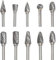 NUTTDOO 10Pcs Carbide Steel Double Rotary Burrs Set,Wood Carving Drill Bit Suitable for Grinder Drill, DIY Woodworking Polishing