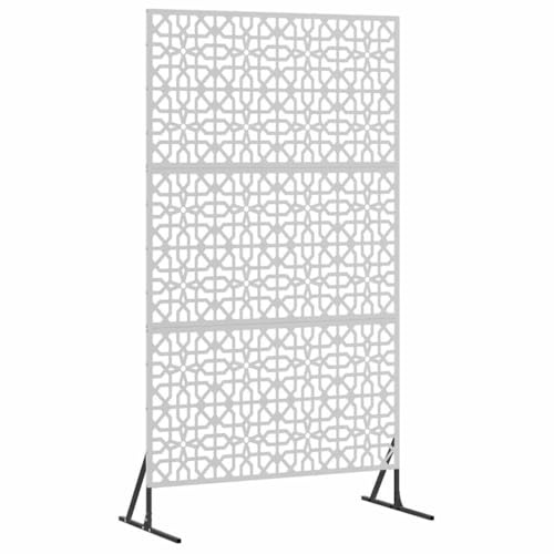 vidaXL Sichtschutz Grau 100 x 50 x 180 cm Stahl, Moderner Sichtschutz für Garten und Terrasse, Outdoor Raumteiler, rechteckiges Stahlpaneel