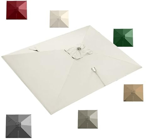KPEGAXS Tessuto di Ricambio per Ombrellone Quadrato 3x3m 3x4m 8 Stecche Telo di Ricambio per Ombrellone Giardino A Sbalzo Baldacchino Impermeabile UV50+(Beige,3x3m (10x10ft))