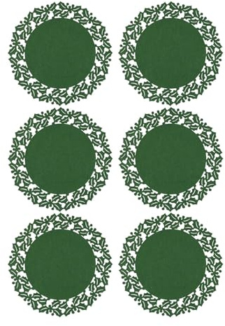 Njidher Sottobicchiere in feltro, protezione da tavolo resistente al calore e assorbente, set di 6 pezzi, decorazione per ufficio, casa, sottobicchieri, per cucina, ufficio, appartamento, residenza