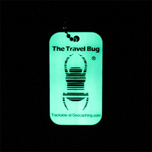 geo-versand Geocaching Travel Bug® QR Code + kostenloses Logbuch mit Copytag - 2 Dogtags - mit Kette, trackable, TB