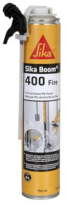 SIKA - Mousse expansive coupe-feu - Sika Boom 400 Fire - Pistolable ou Manuelle - Calfeutre - Isole - Cale - Int - Usage tous sens - Réutilisable - Multisupports - Facile à découper - Rose - 750ml