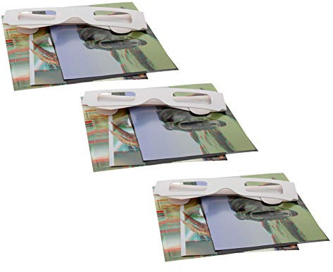 Othmro 3D Glasses - Red-Blue Cardboard Glasses DIY + 4 Pictures, White Paper Frame for 3D Virtual Video, DVDs, Games, Comics, Images