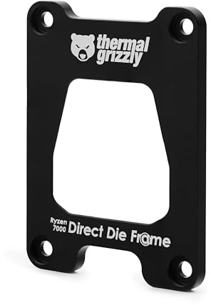 Thermal Grizzly - Direct Die Frame - Ryzen 7000 - CPU Contact Frame zur Montage ohne den integrierten Heatspreader - Für Deliddete/Geköpfte CPUs - Verbesserte & direktere Kühlung