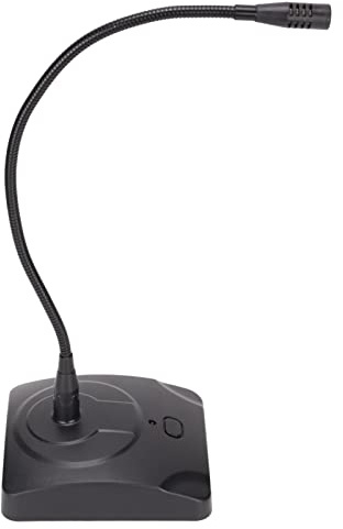 Bordsmikrofon med Mute-knapp, Svanhals-trådbunden Mikrofon med XLR Till 6,35 Mm-kabel, Kardioidkondensatorkondensator Datormikrofon för Sändningsinspelning
