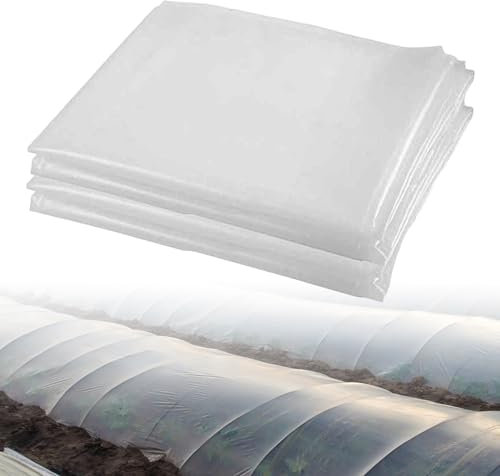 Sporgo Film en polyéthylène transparent pour serre : 6 x 2 m, extra épais, indéchirable, film de protection pour jardin, haute transmission de la lumière, film pour serre, serre à tomates, film de