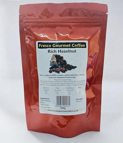 Flavoured Coffee Bean - Rich Hazelnut Ground for Cafetiere 1kg