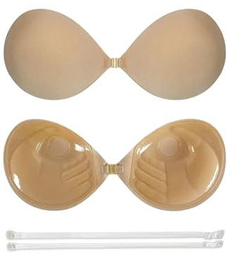 Cache Tetons Femme Soutien Gorge Push Up Adhesif Soutiens-Gorge Autoadhésifs Coque Adhesive sans Bretelles Invisible Soutien-Gorge Bra Rembourré Petit Sein Ado Dos Nu