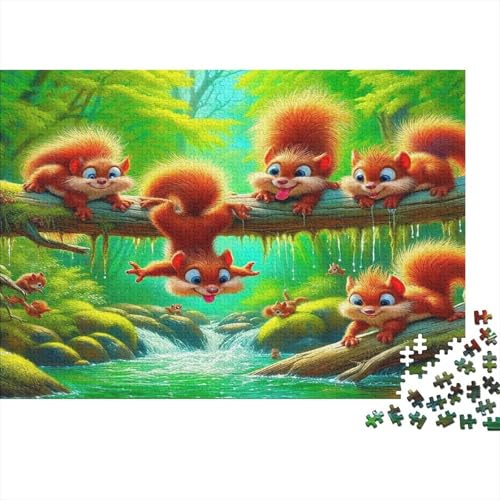 Rompecabezas 1000 Piezas Ardilla Cartón Premium Grueso para Adultos y Familia Encastre Preciso Ardillas en Rama Relajante Entrenamiento Cerebral Vendido 38x26cm