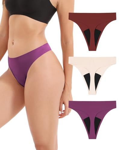 INNERSY periodiska underkläder sträng lätt blödning sömlösa perioder underkläder tanga 3-pack