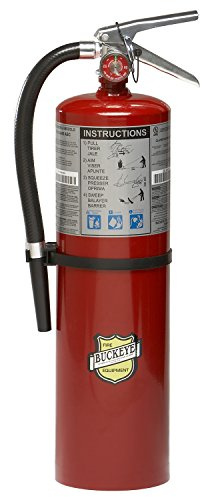 Buckeye 11340 ABC Multipurpose Dry Chemical Hand Held Fire Extinguisher with Aluminum Valve and Wall Hook, 10 lbs Agent Capacity, 5-1/8 Diameter x 7-3/4 Width x 21 Height