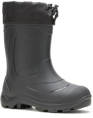 Kamik Snobuster1 Kids Snow Boot - Waterproof Kids Snow Boots - Adjustable Collar & Removable Insulated Liner - Synthetic Rubber Sole - Round Toe Design - Black - 8 Toddler